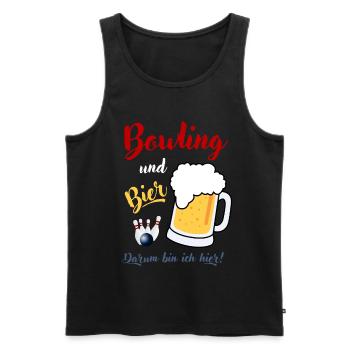 Bowling Bier Spruch Bowlingkugel Pins bowlen Spaß - Männer Premium Bio Tank Top - Schwarz - Vorne - Michal (187cm)