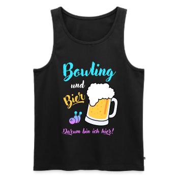 Bowling Bier Spruch Geschenk Bierliebhaber Bowler - Männer Premium Bio Tank Top - Schwarz - Vorne - Michal (187cm)