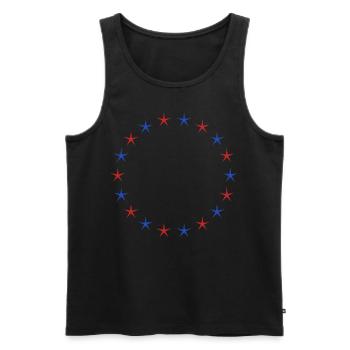 Sternenkette In Blau und Rot - Männer Premium Bio Tank Top - Schwarz - Vorne - AI Model Male 178 light (178cm)