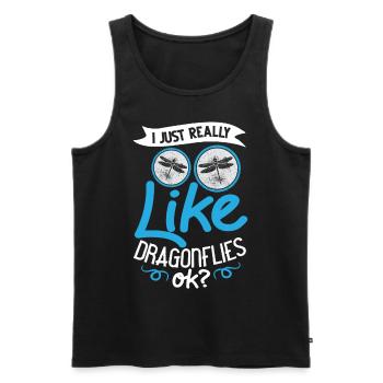 Dragonflies Flying Insect Quotes Entomologist - Men's Premium Organic Tank Top - black - Front - AI Model Male 178 light (178cm)