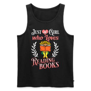 Book Girls Read Women Bookworm Librarian - Men's Premium Organic Tank Top - black - Front - Michal (187cm)