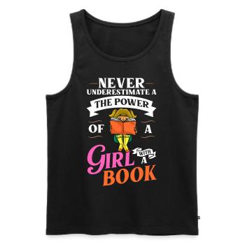 Book Girls Read Women Bookworm Librarian - Men's Premium Organic Tank Top - black - Front - AI Model Male 178 light (178cm)