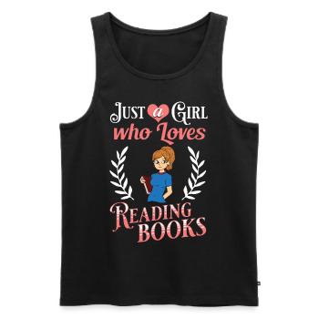 Book Girls Read Women Bookworm Librarian - Men's Premium Organic Tank Top - black - Front - AI Model Male 178 light (178cm)