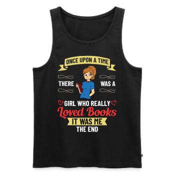 Book Girls Read Women Bookworm Librarian - Men's Premium Organic Tank Top - black - Front - AI Model Male 178 light (178cm)