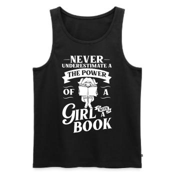 Book Girls Read Women Bookworm Librarian - Men's Premium Organic Tank Top - black - Front - AI Model Male 178 light (178cm)
