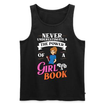 Book Girls Read Women Bookworm Librarian - Men's Premium Organic Tank Top - black - Front - AI Model Male 178 light (178cm)