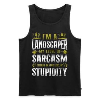 Landscaper Landscaping Landscape - Men's Premium Organic Tank Top - black - Front - AI Model Male 178 light (178cm)