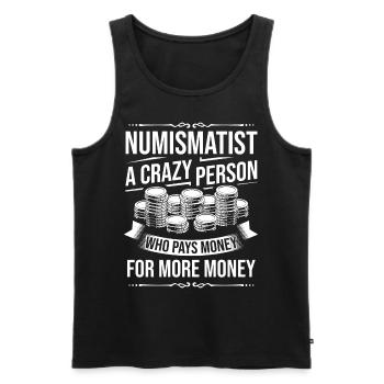 Numismatik Münzen sammeln Münzsammler Geld - Männer Premium Bio Tank Top - Schwarz - Vorne - AI Model Male 178 light (178cm)