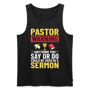 Pastor Church Minister Spiritual Christ Jesus - Men's Premium Organic Tank Top - black - Front - Michal (187cm)