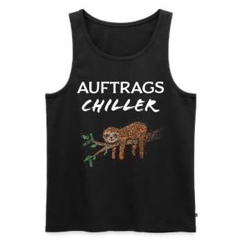 Auftrags Chiller Faultier Vatertag - Männer Premium Bio Tank Top - Schwarz - Vorne - Michal (187cm)