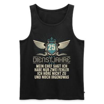 25 Jahre im Dienst 25 Jähriges Dienstjubiläum - Männer Premium Bio Tank Top - Schwarz - Vorne - Michal (187cm)