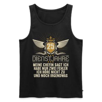25 Jahre im Dienst 25 Jähriges Dienstjubiläum - Männer Premium Bio Tank Top - Schwarz - Vorne - Michal (187cm)