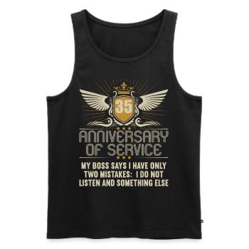 35 years of service 35 years of service - Men's Premium Organic Tank Top - black - Front - Michal (187cm)