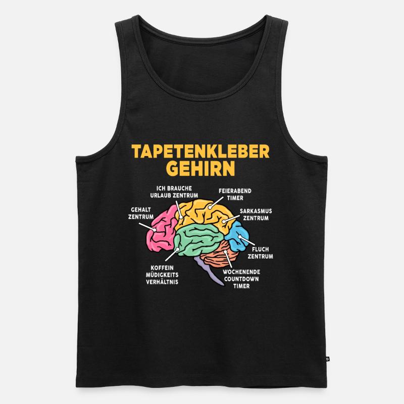 Tapetenkleber - Männer Premium Bio Tank Top - Schwarz