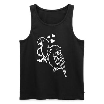 Parrot Bird Hearts Parrot Bird Lovers - Men's Premium Organic Tank Top - black - Front - AI Model Male 178 light (178cm)