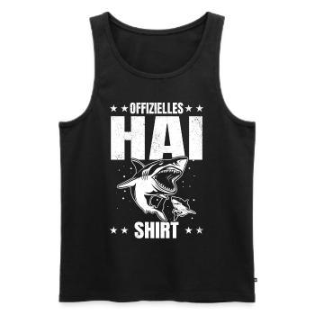 Offizielles Hai Shirt Hai Fisch Hai Fische Weiße - Männer Premium Bio Tank Top - Schwarz - Vorne - Michal (187cm)