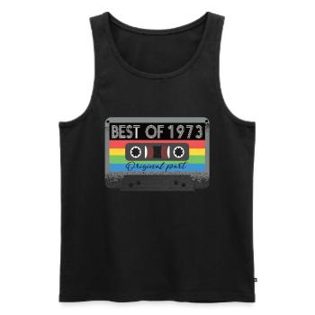Best Of 1973 Vintage Cassette Retro Anniversaire - Débardeur bio Premium Homme - noir - Devant - Michal (187cm)