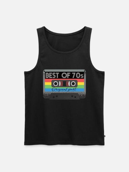 Best Of 70s Cassette 70s Retro - Men's Premium Organic Tank Top - black