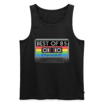 Best Of 85s Cassette 85s Retro - Men's Premium Organic Tank Top - black - Front - AI Model Male 178 light (178cm)