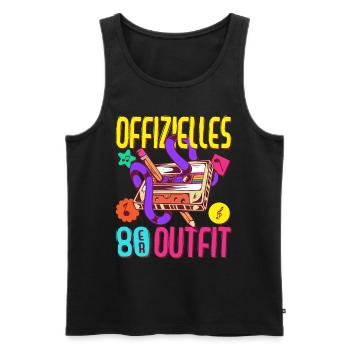 80er Jahre Outfit Party 80's Motto Mottoparty 1980 - Männer Premium Bio Tank Top - Schwarz - Vorne - Michal (187cm)