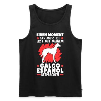 Mit meinem Galgo Espanol besprechen Windhund - Männer Premium Bio Tank Top - Schwarz - Vorne - Michal (187cm)