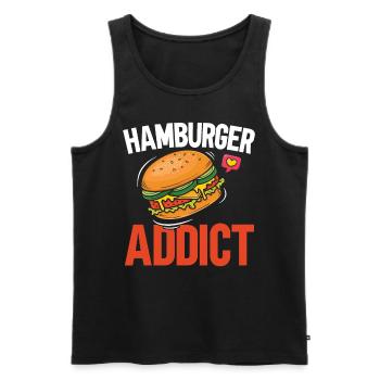 Hamburger Süchtiger Burger-Esser Food-Liebhaber Fo - Männer Premium Bio Tank Top - Schwarz - Vorne - Michal (187cm)