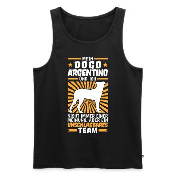 Mein Dogo Argentino und ich sind unschlagbar - Männer Premium Bio Tank Top - Schwarz - Vorne - Michal (187cm)