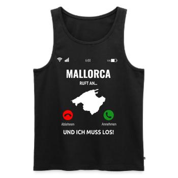 Majorque Espagne Îles Baléares Idée de vacances - Débardeur bio Premium Homme - noir - Devant - Michal (187cm)