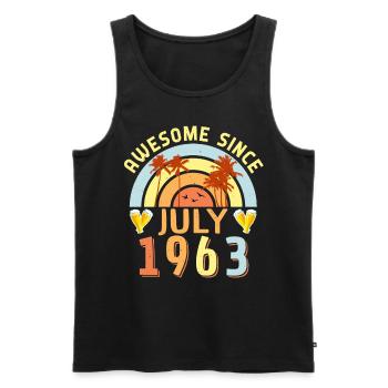 Born 1963 in July - Men's Premium Organic Tank Top - black - Front - AI Model Male 178 light (178cm)