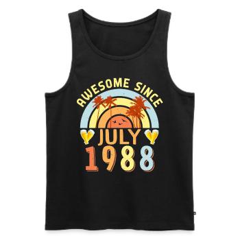 July 1988 Gift idea - Men's Premium Organic Tank Top - black - Front - AI Model Male 178 light (178cm)