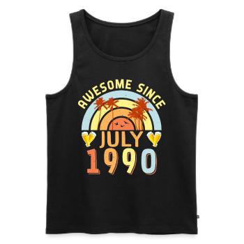 Juli 1990 Geschenkidee - Männer Premium Bio Tank Top - Schwarz - Vorne - Michal (187cm)