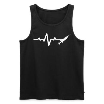 Conception de seringue blanche avec ligne ECG - Débardeur bio Premium Homme - noir - Devant - AI Model Male 178 light (178cm)