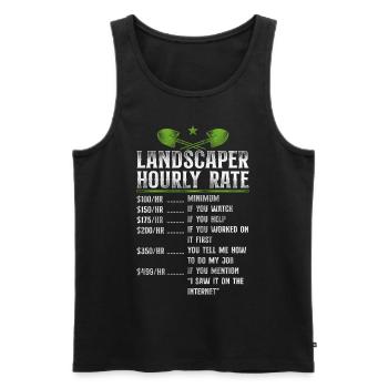 Landscaper Landscaping Landscape - Men's Premium Organic Tank Top - black - Front - AI Model Male 178 light (178cm)