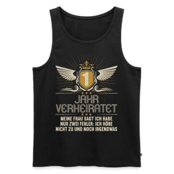 1 Jahr verheiratet nur 2 Fehler 1.Hochzeitstag - Männer Premium Bio Tank Top - Schwarz - Vorne - Michal (187cm)