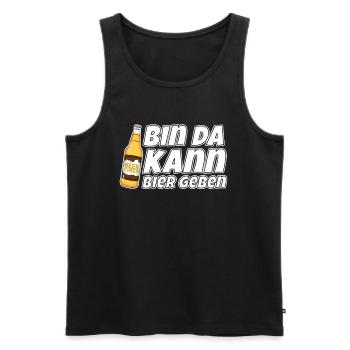 Bin da kann Bier geben - Männer Premium Bio Tank Top - Schwarz - Vorne - AI Model Male 178 light (178cm)