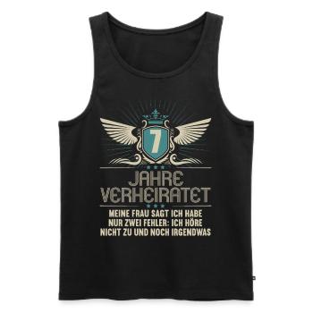 7 years married only 2 mistakes 7.Wedding day - Men's Premium Organic Tank Top - black - Front - Michal (187cm)