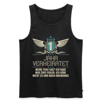 1 Jahr verheiratet nur 2 Fehler 1.Hochzeitstag - Männer Premium Bio Tank Top - Schwarz - Vorne - Michal (187cm)