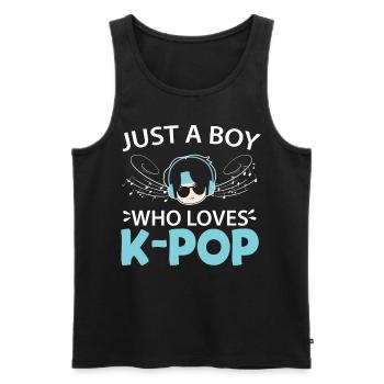 Juste un garçon qui aime la K-Pop Corée du Sud Coréen P - Débardeur bio Premium Homme - noir - Devant - Michal (187cm)