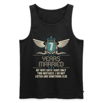 7 years married only 2 mistakes 7.Wedding day - Men's Premium Organic Tank Top - black - Front - Michal (187cm)