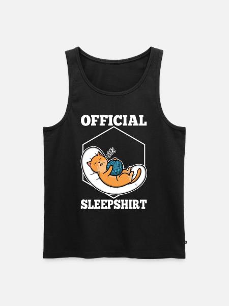 Official sleep shirt cat - Men's Premium Organic Tank Top - black