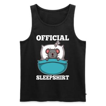Official Sleeping Shirt Koala - Men's Premium Organic Tank Top - black - Front - AI Model Male 178 light (178cm)