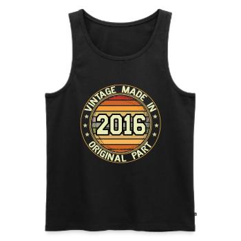 Vintage Made In 2016 Original Part Birthday 2016 - Men's Premium Organic Tank Top - black - Front - AI Model Male 178 light (178cm)