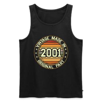 Vintage Made In 2001 Original Part Geburtstag 2001 - Männer Premium Bio Tank Top - Schwarz - Vorne - Michal (187cm)