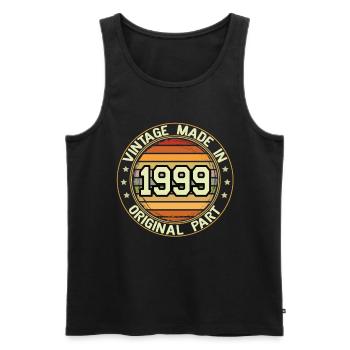 Vintage Made In 1999 Original Part Geburtstag 1999 - Männer Premium Bio Tank Top - Schwarz - Vorne - Michal (187cm)