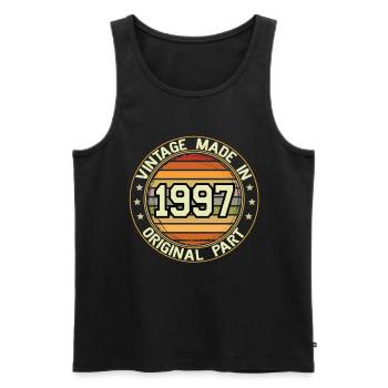Vintage Made In 1997 Original Part Birthday 1997 - Men's Premium Organic Tank Top - black - Front - AI Model Male 178 light (178cm)