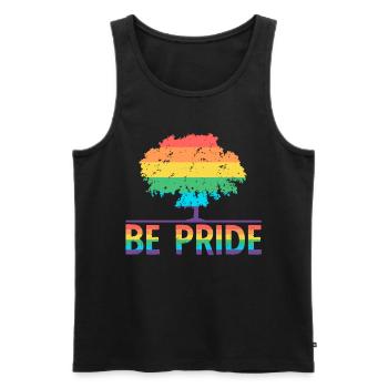 Be Pride Tree - LGBT Gay Pride Month Community - Männer Premium Bio Tank Top - Schwarz - Vorne - Michal (187cm)