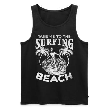 Water surfer Take me to surf beach - Men's Premium Organic Tank Top - black - Front - Michal (187cm)