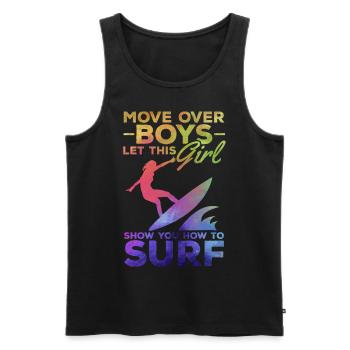 Surfer Move Over Boys Lassen Sie sich von diesem - Männer Premium Bio Tank Top - Schwarz - Vorne - Michal (187cm)