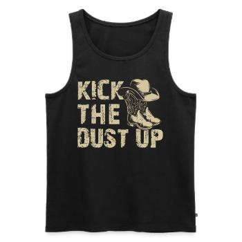 Kick The Dust Up - Musique Country Occidentale Cowboy Co - Débardeur bio Premium Homme - noir - Devant - Michal (187cm)