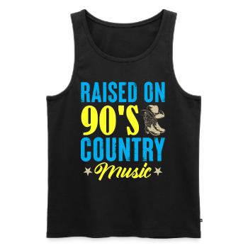 Raised On 90's Country Music Cowboy - Men's Premium Organic Tank Top - black - Front - Michal (187cm)